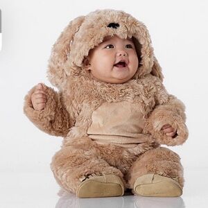 Pottery Barn Kids NWT- Baby Dog Costume Soft Fuzzy Button Closure Ears Tail 0-6M